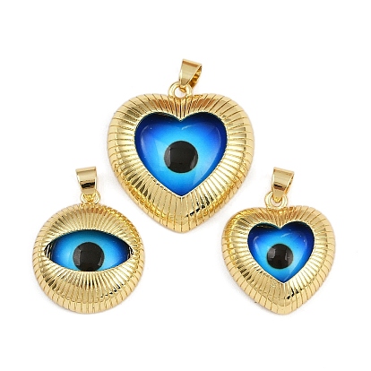 Подвески из латунного стекла с темой глаз, реальный 18 k позолоченный