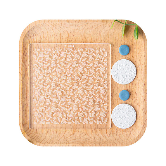 Папки с цветочной текстурой и акриловым тиснением, вогнуто-выпуклые трафареты для тиснения, инструмент для изготовления сережек из глины