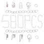 DIY Chain Extender Making Kits, with Brass Folding Crimp Cord Ends, Iron Folding Crimp Ends & Jump Rings & Chain Extender, Zinc Alloy Lobster Claw Clasps