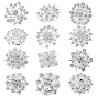 Rhinestone Brooch with Alloy Findings, Mixed Shape