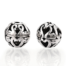 925 Sterling Silver Beads, Hollow Round Ball