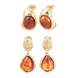 304 Серьги-гвоздики из нержавеющей стали и смолы