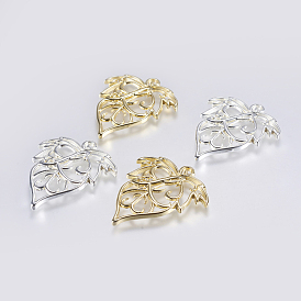 Brass Charms, Lead Free & Cadmium Free, Leaf