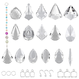 DIY Chandelier Replacements Jewelry Kits, Stainless Steel Chandelier Connectors Clips Pins and Split Rings