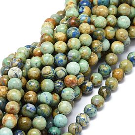 Natural Chrysocolla and Lapis Lazuli Beads Strands, Round