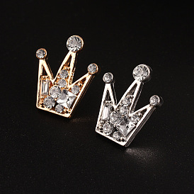 Crystal Crown Lapel Pin for Men's Dress Shirts - Elegant Badge Emblem Brooch
