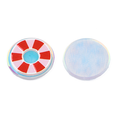 Transparent Printed Acrylic Cabochons, Flat Round