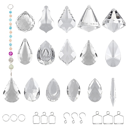 Kits de bijoux de remplacement de lustre bricolage, connecteurs de lustre en acier inoxydable clips de broches et anneaux fendus
