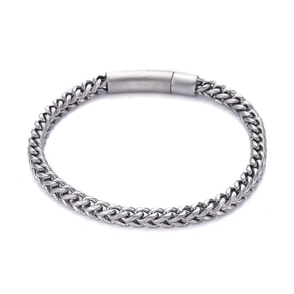 304 Stainless Steel Wheat Chain Bracelets, with Bayonet Clasps