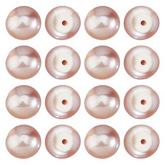 9 пары бусин из натурального культивированного пресноводного жемчуга, окрашенные, половине просверлил, круглые