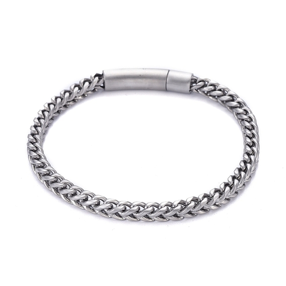 304 Stainless Steel Wheat Chain Bracelets, with Bayonet Clasps