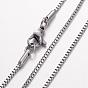 Ion Plating(IP) 304 Stainless Steel Necklace, Box Chains, with Lobster Clasps