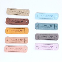 Imitation Leather Label Tags, with Holes & Word Hand Made with love, for DIY Jeans, Bags, Shoes, Hat Accessories, Rounded Rectangle