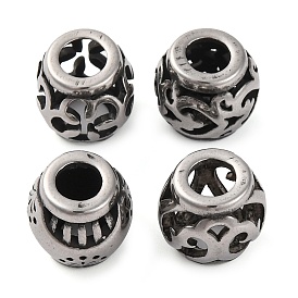 304 Stainless Steel European Beads, Large Hole Beads, Rondelle