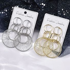 Серьги-гвоздики из сплава и железа, полые плоские круглые