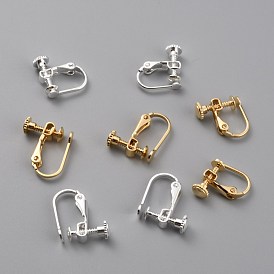 Brass Clip-on Earring Findings, Spiral Ear Clip, Screw Back Non Pierced Earring Converter
