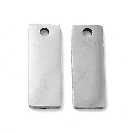 201 Stainless Steel Pendants, Rectangle Charm