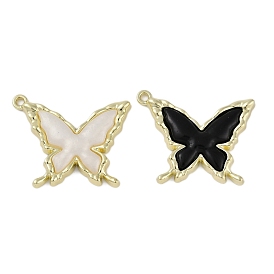 Alloy Enamel Pendants, Golden, Butterfly Charm