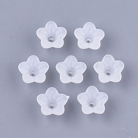 5 - tampons transparents en caoutchouc acrylique transparent, givré, fleur