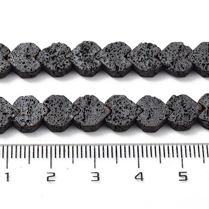 Natural Lava Rock Beads Strands, Frosted, Heart
