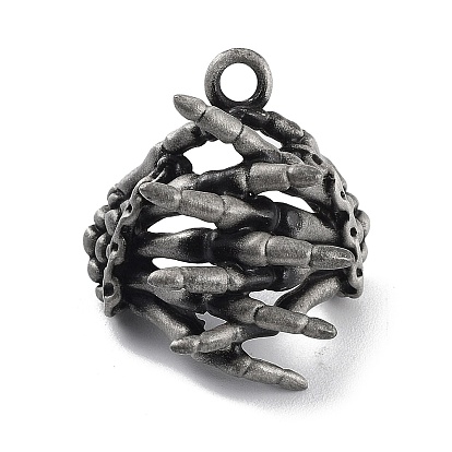 Tibetan Style Alloy Pendant, Frosted, Skeleton Hand