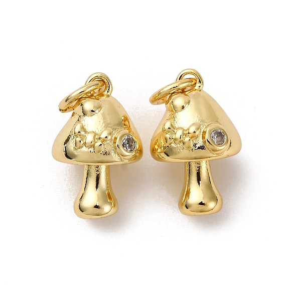 Латунные микро проложить кубического циркония подвески, грибные прелести, долговечный, без кадмия и без свинца, стойки покрытие, с целью перехода в кольце