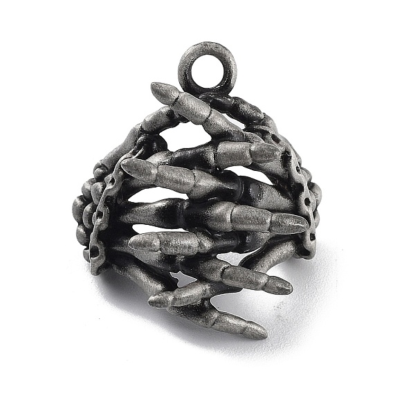 Tibetan Style Alloy Pendant, Frosted, Skeleton Hand