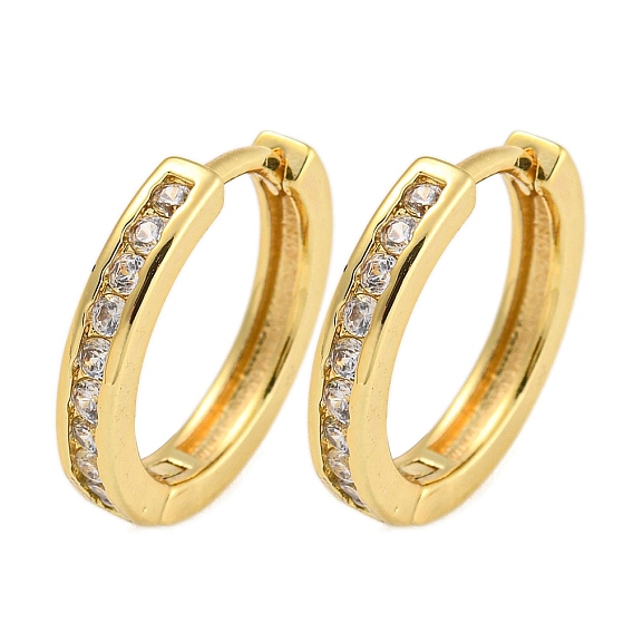 Стойка покрытие круглое кольцо латунные микро паве прозрачные кубические цирконии серьги-кольца, долговечный, без свинца и без кадмия