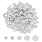200Pcs 5 Styles 304 Stainless Steel Beads, Flat Round