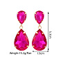 Colorful Transparent Glass Crystal Earrings with Fashionable Waterdrop Shape for Elegant and Stylish Women
