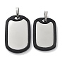 304 подвески из нержавеющей стали, с силиконовым, прямоугольник амулеты