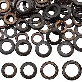 200шт. 4 стили кокосовых соединительных колец, кольцо, результаты ювелирных изделий из дерева