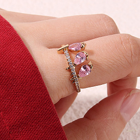 Fashionable European and American temperament zircon bird ring - cute and personalized animal ring.