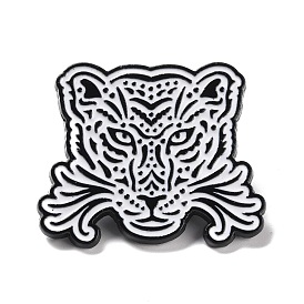 Tiger Enamel Pin, Animal Alloy Badge for Backpack Clothing, Electrophoresis Black