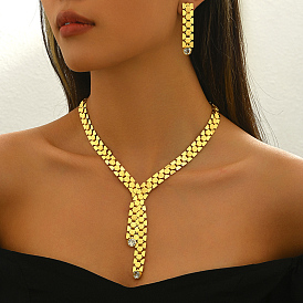 Элегантные железные геометрические подвески браслеты серьги и ожерелья комплект для женской вечеринки