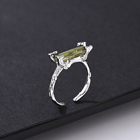 925 открытые манжетные кольца из стерлингового серебра с кубическим цирконием для женщин, пень, родий