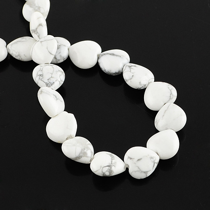 Natural Howlite Bead Strands, Heart