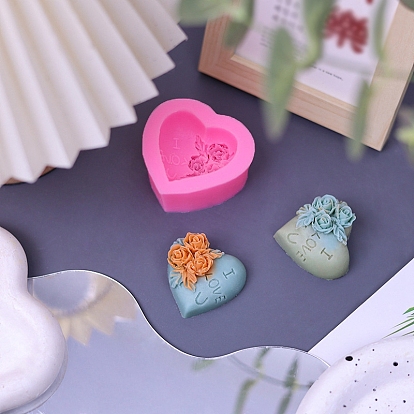 Heart DIY Food Grade Silicone Candle Molds, Aromatherapy Candle Moulds, Scented Candle Making Molds