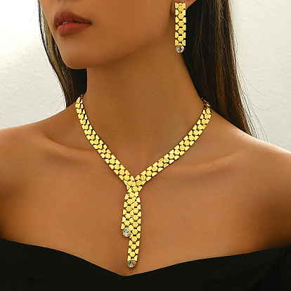 Элегантные железные геометрические подвески браслеты серьги и ожерелья комплект для женской вечеринки