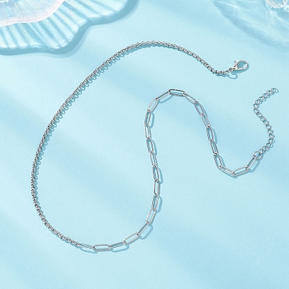 304 ожерелья-цепочки Rolo из нержавеющей стали со скрепками, не тускнеет