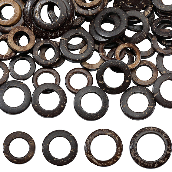 200шт. 4 стили кокосовых соединительных колец, кольцо, результаты ювелирных изделий из дерева