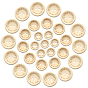Wooden Buttons, 2-Hole, Flat Round, with Word Handmade with Love, Mixed Size