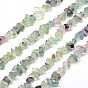 Natural Fluorite Chip Bead Strands, 5~8x5~8mm, Hole: 1mm, about 31.5 inch