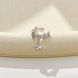 Серьги-манжеты из циркония, платина