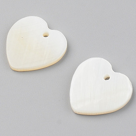 Natural Freshwater Shell Heart Charms