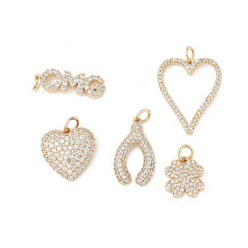 Латунные микро проложить кубического циркония подвески, золотые, с целью перехода в кольце
