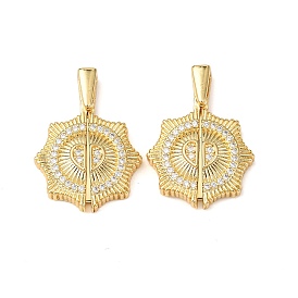 Латунные микропаве кубические цирконии открывающиеся подвески, цветок