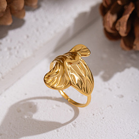 Цветок 304 манжеты из нержавеющей стали для женщин, ионное покрытие (ip), без кадмия, без никеля и без свинца