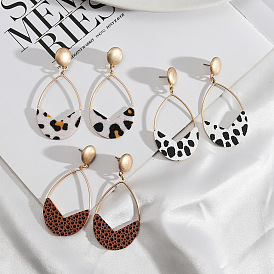Stylish Leather Teardrop Earrings with European and American Flair for Women