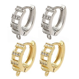 Латунные серьги-кольца из прозрачного кубического циркония, без кадмия и без свинца, долговечный, стойки покрытие